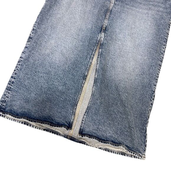 H&M Maternity Mama Denim Skirt Women Extra Large Blue Jean Front Slit Midi - Picture 6 of 8